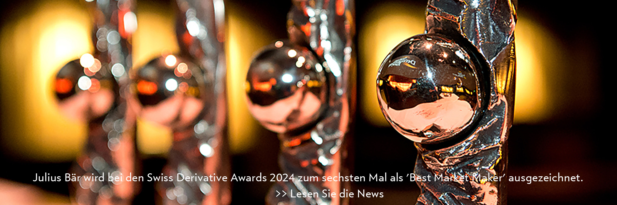 Julius Bär wird bei den Swiss Derivative Awards 2024 zum sechsten Mal als 'Best Market Maker' ausgezeichnet.